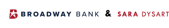 Title Sponsor Logos: Broadway Bank & Sara Sysart